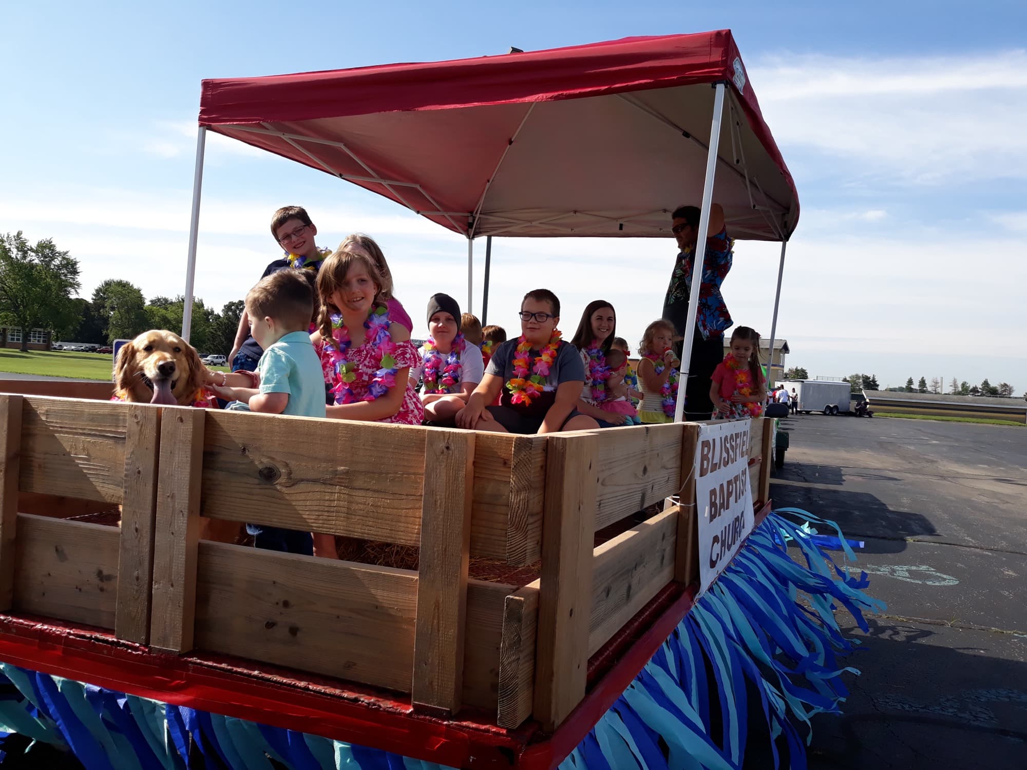 The Blissfield Baptist Church float in a local parade